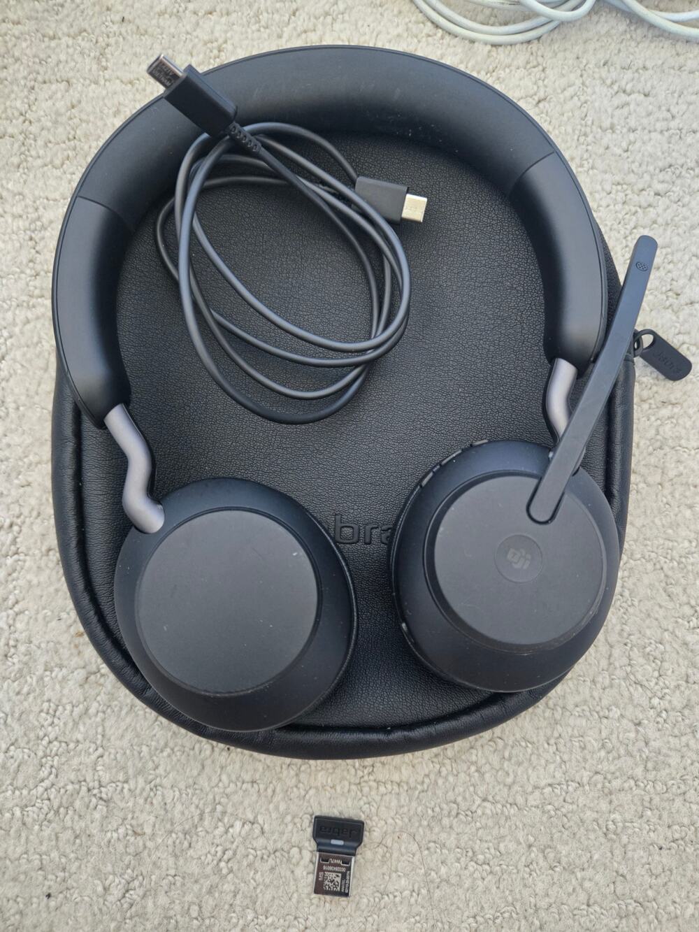 Jabra Evolve2 65 Bluetooth Wireless Headset with Mic Headphones with USB Adapter